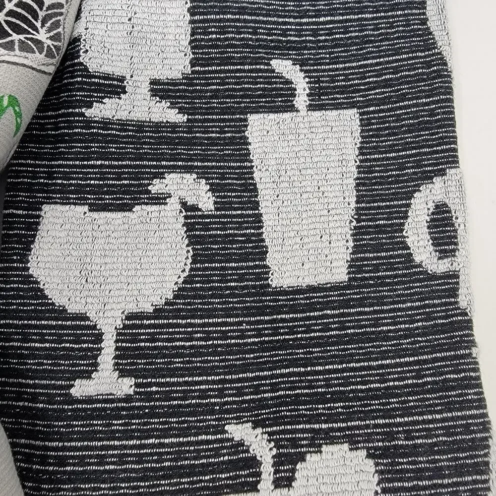 Cupcakes & Cashmere Kitchen Towels Spooky Cocktail Print Set of 3 with Jigger